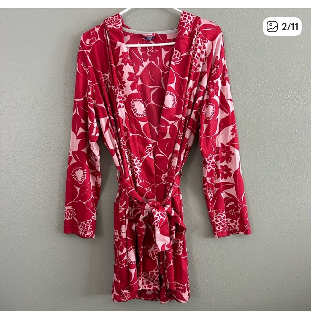 Ripskirt Hawaii Paradise Red Hooded Beach Robe, Size XL/XXL - Picture 2 of 10